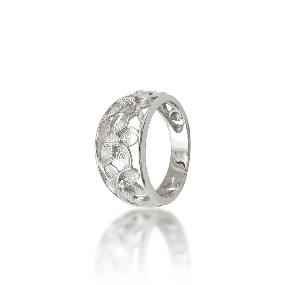 14k White Gold Hawaiian Heirloom Ring